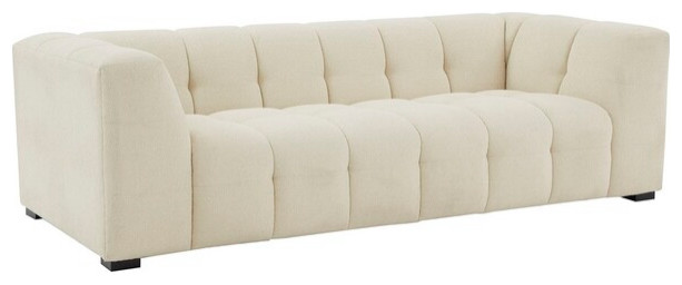 Safavieh Couture Petryna Boucle Tufted Sofa Creme   Sofas   by Safavieh  Houzz