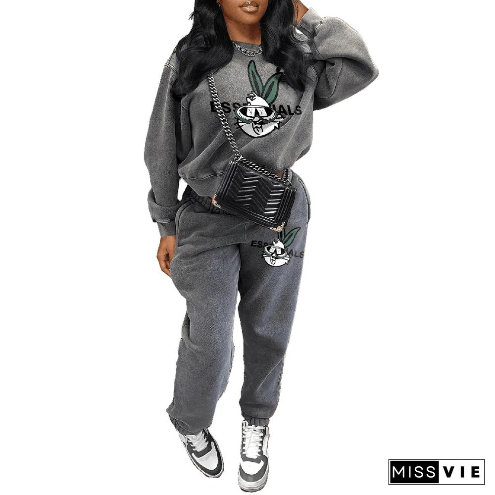 Winter Clothes Loose Sweatshirt and Pants Tracksuit