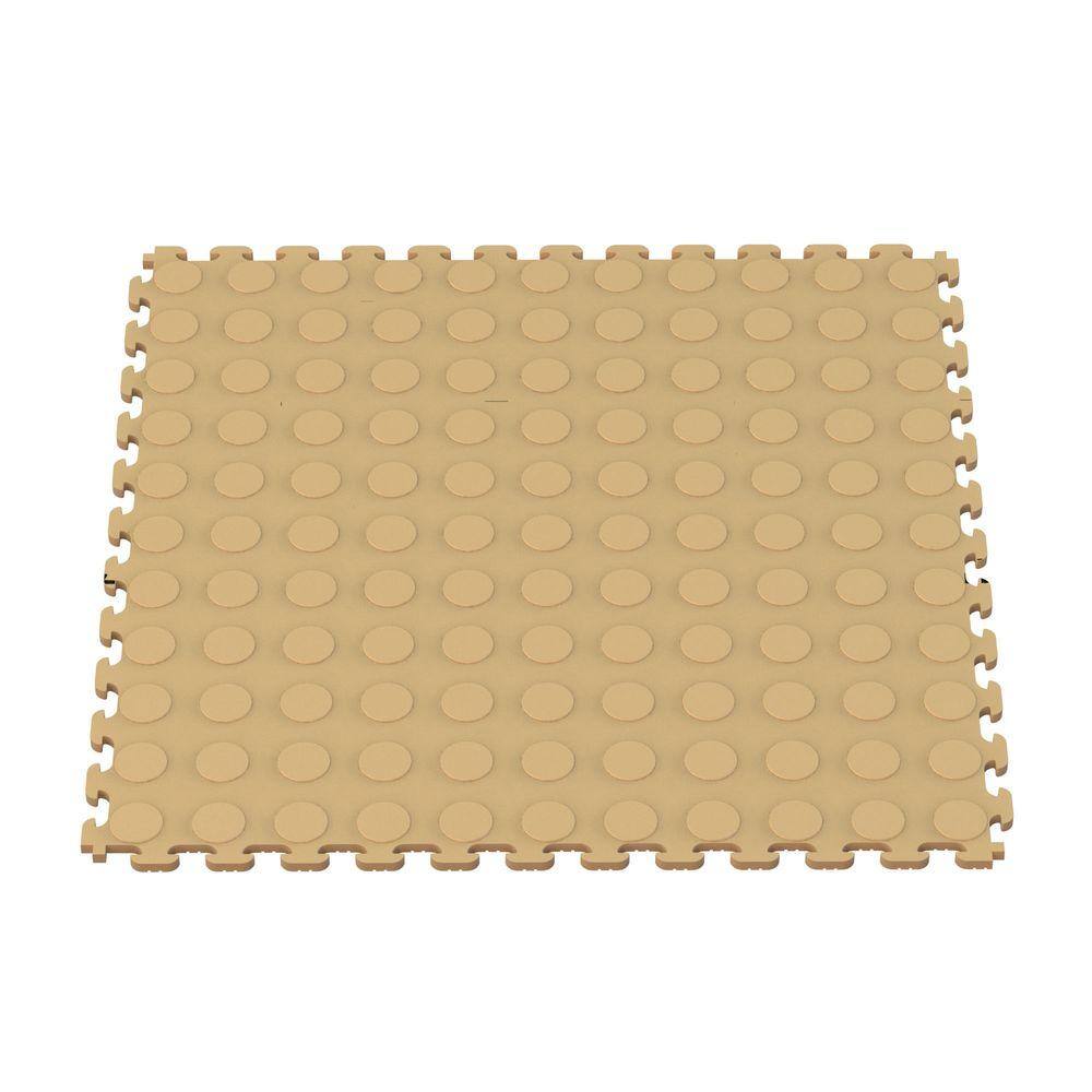 Norsk Multi-Purpose 18.3 in. x 18.3 in. Beige PVC Garage Flooring Tile with Raised Coin Pattern (6-Pieces) NSMPRC6BE