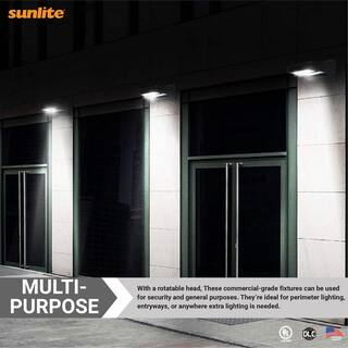 Sunlite 250-Watt Equivalent Integrated LED Black Dimmable Outdoor Rotatable Wall Pack Light Tunable 3000K 4000K 5000K HD04026-1