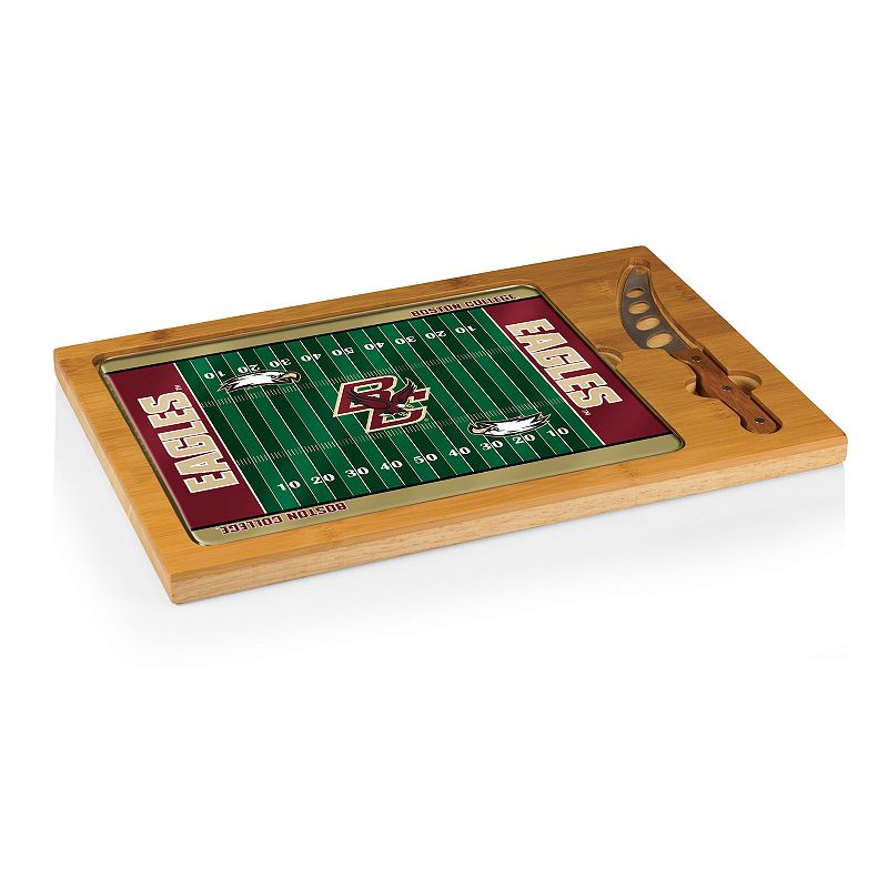 Picnic Time Boston College Eagles Icon Glass Top Cutting Board and Knife Set