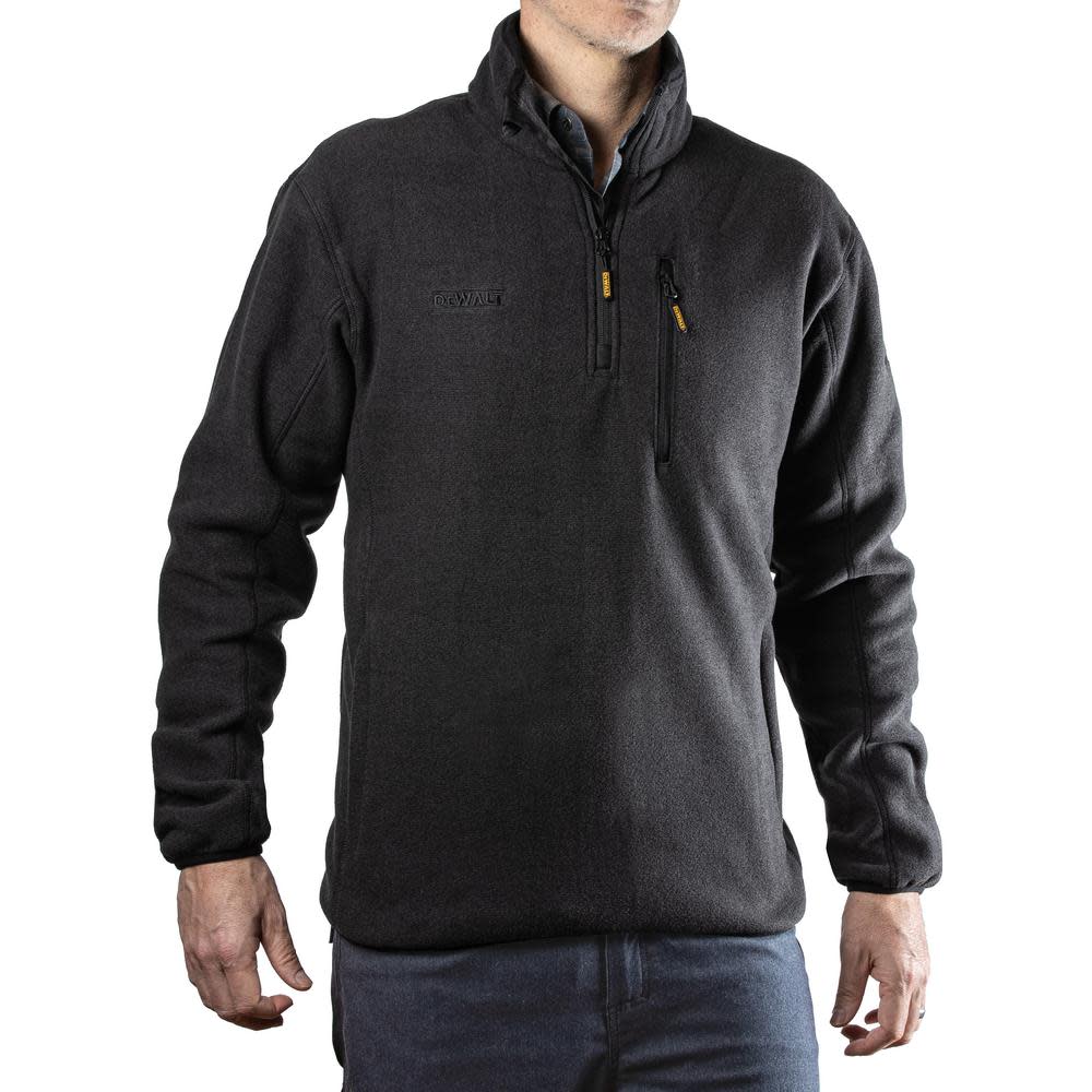 DEWALT Polyester 1/4 Zip Fleece Pullover Black Medium