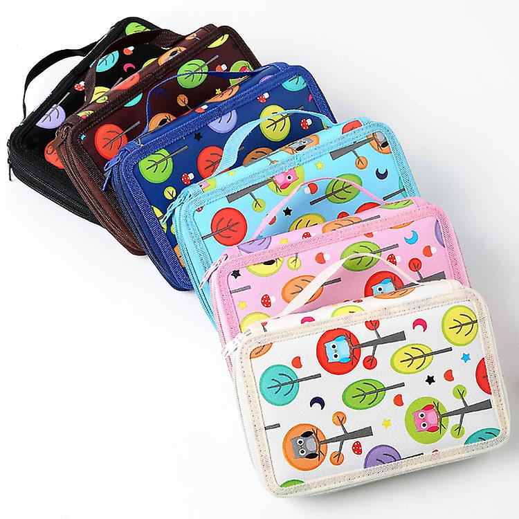 Portable Zippered Pencil Bag  Stationery Pouch Bag Case For Color Pencils Pens Colored Pencil Case