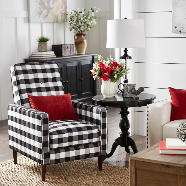 Herman Buffalo Check Plaid Accent Chair Black white Inspire Q