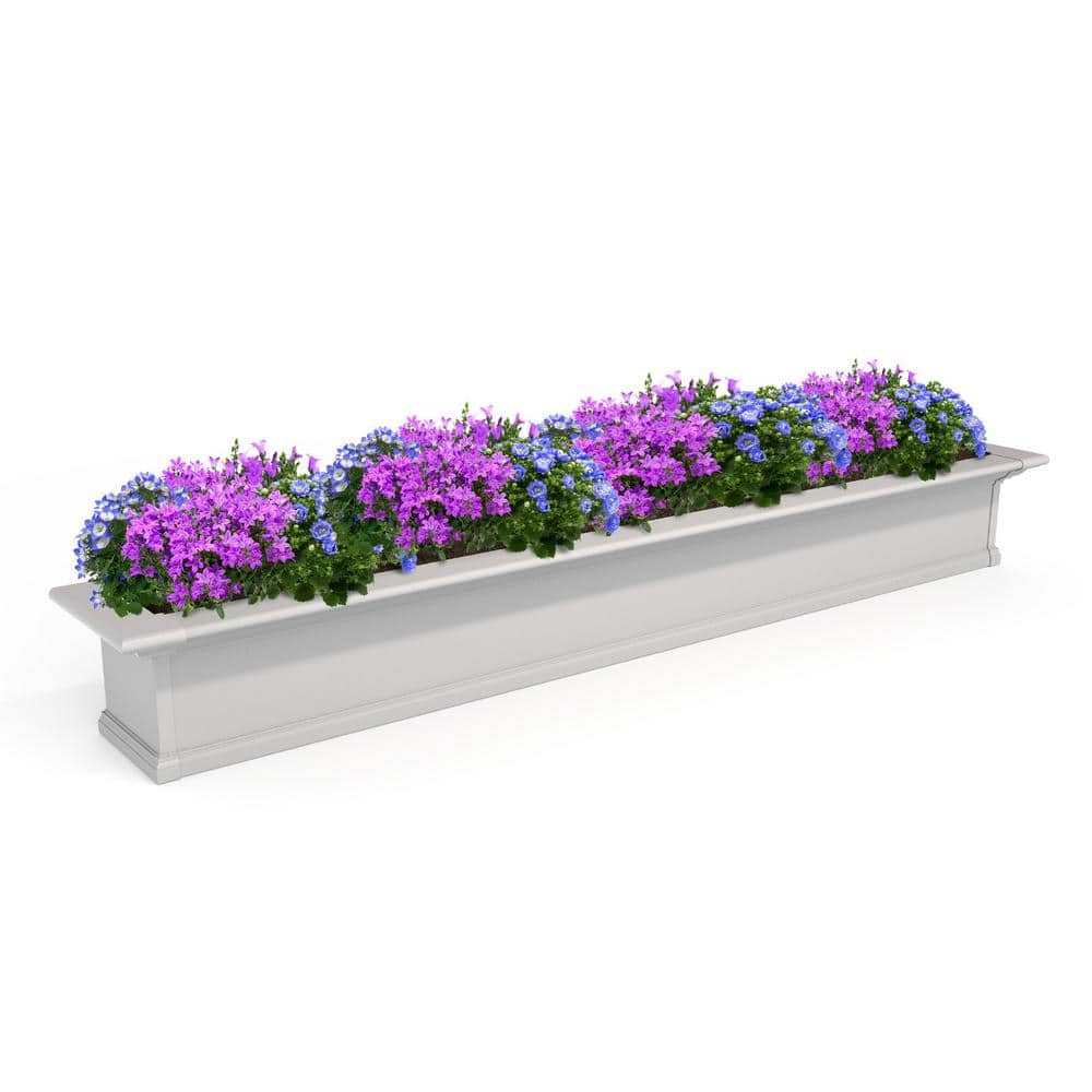 Mayne Yorkshire 84 in. x 12 in. Self Watering White Vinyl Window Box 8827-W