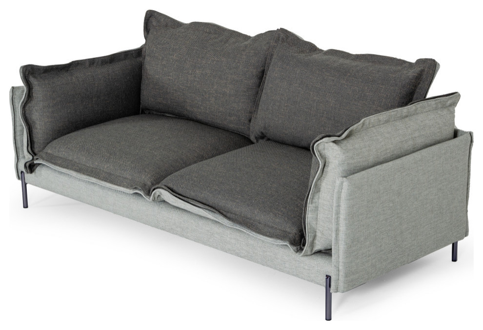 Divani Casa Mars Modern Grey and Dark Grey Fabric Sofa   Midcentury   Sofas   by Vig Furniture Inc.  Houzz