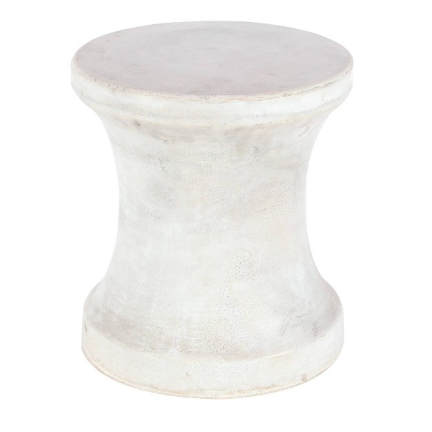 Fiber Clay Patio Garden Stool Tapered Hourglass Design Indoor outdoor Olivia amp May