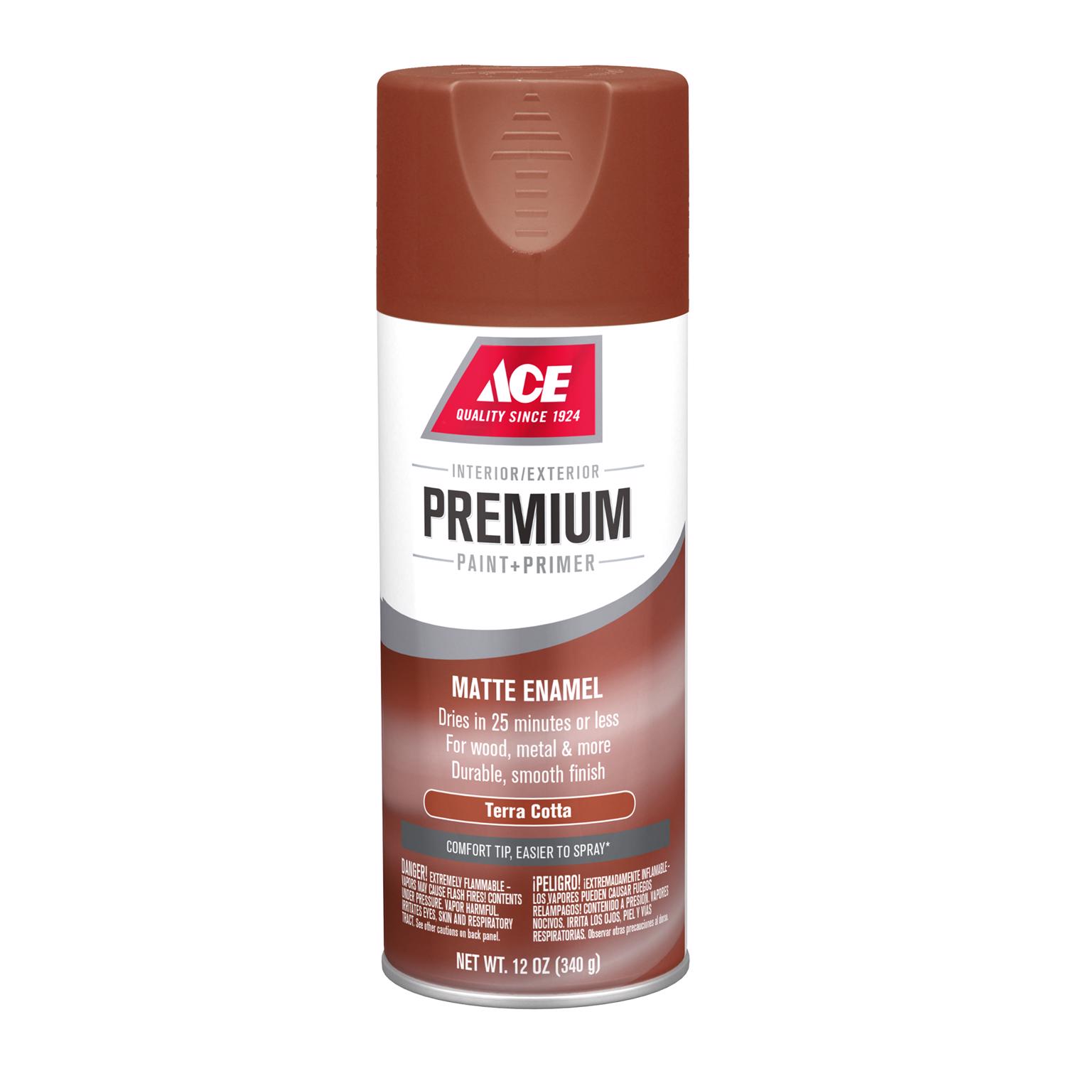 Ace Premium Matte Terra Cotta Paint + Primer Enamel Spray 12 oz