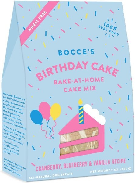 Bocce's Bakery Birthday Cake Mix Dog Treats， 9-oz bag