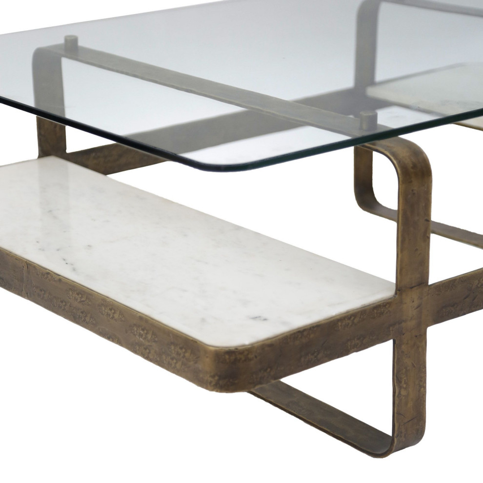 Translucent Coffee Table  Brass/White   Contemporary   Coffee Tables   by LH Imports  Houzz