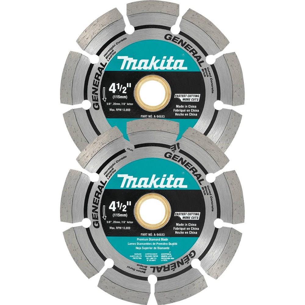 Makita 4-1/2 in. Segmented Rim General Purpose Diamond Blade (2-pack) A-97623 from Makita