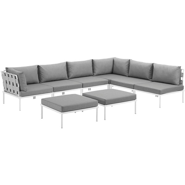 Harmony 8piece Outdoor Patio Aluminum Sectional Sofa Set