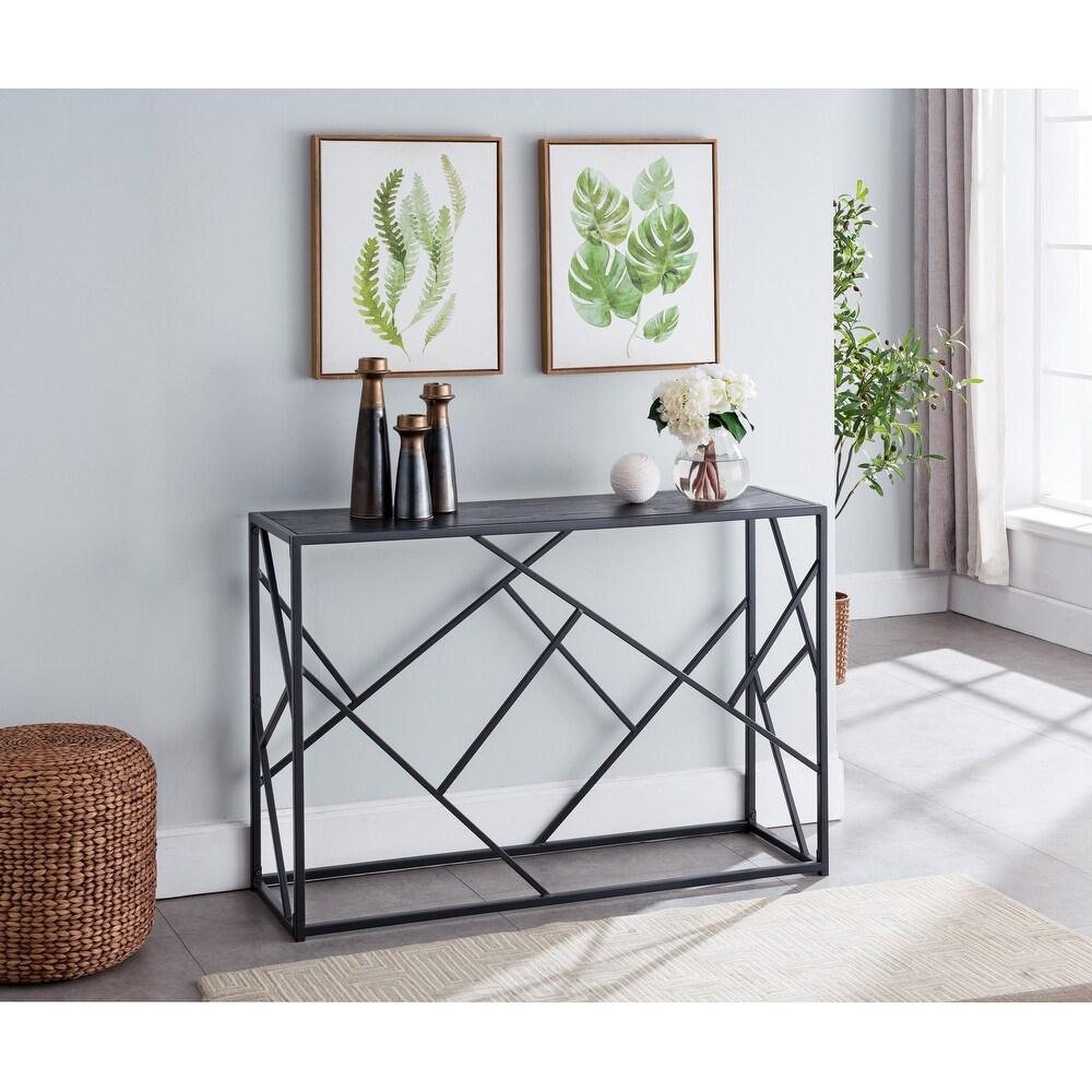 Modern Console Sofa Table  Black/Gray for Entryways   Living Room