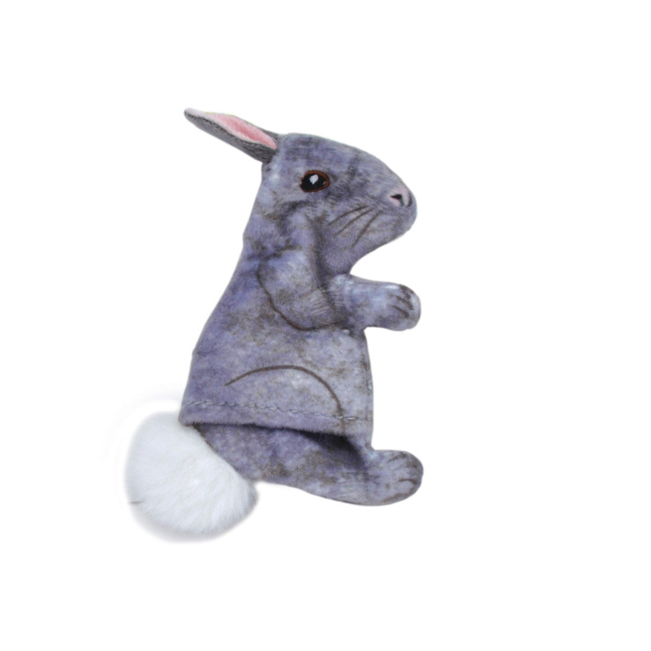 Turbo Life-like Grey Rabbit Cat Toy