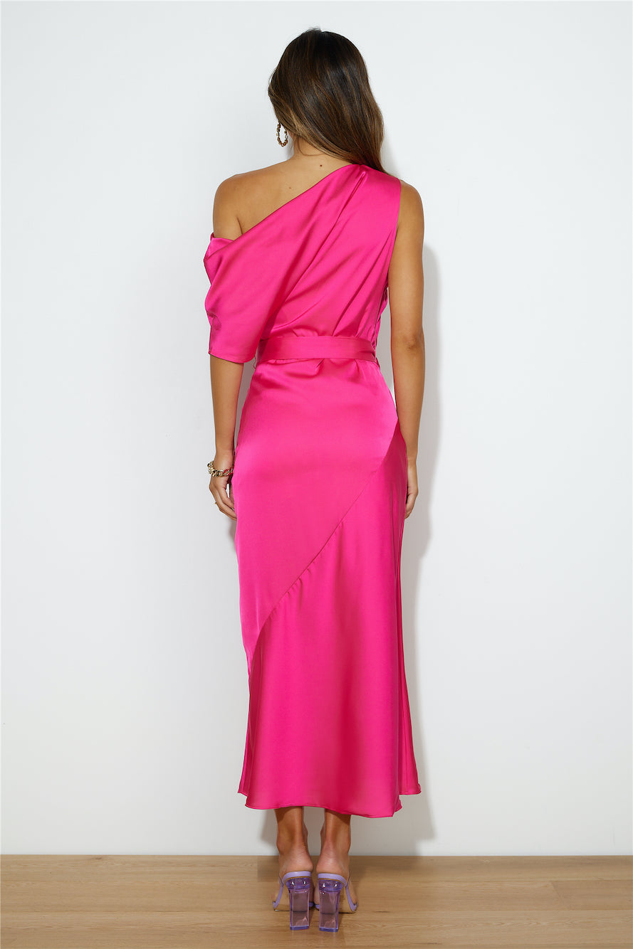 Party To Attend Midi Dress Fuschia