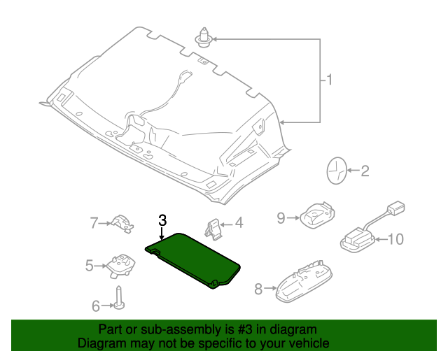 Genuine OE Ford Sun-Visor - EK4Z-6104105-BB