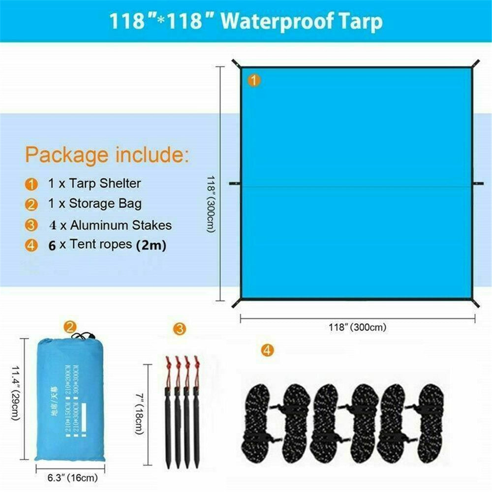 Waterproof Tent Tarp for Hammock， UV Protection and Waterproof， Multi-function Hammock Cover， Lightweight for Camping， Backpacking and Outdoor Adventure， 5 x 7ft，Royal Blue