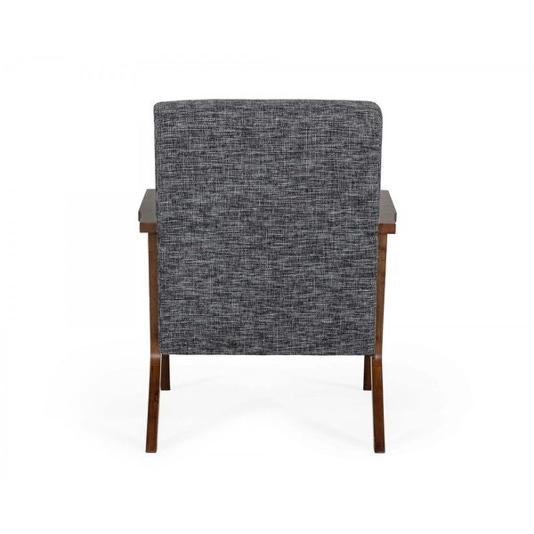 Modrest Candea Mid-Century Walnut and Grey Accent Chair