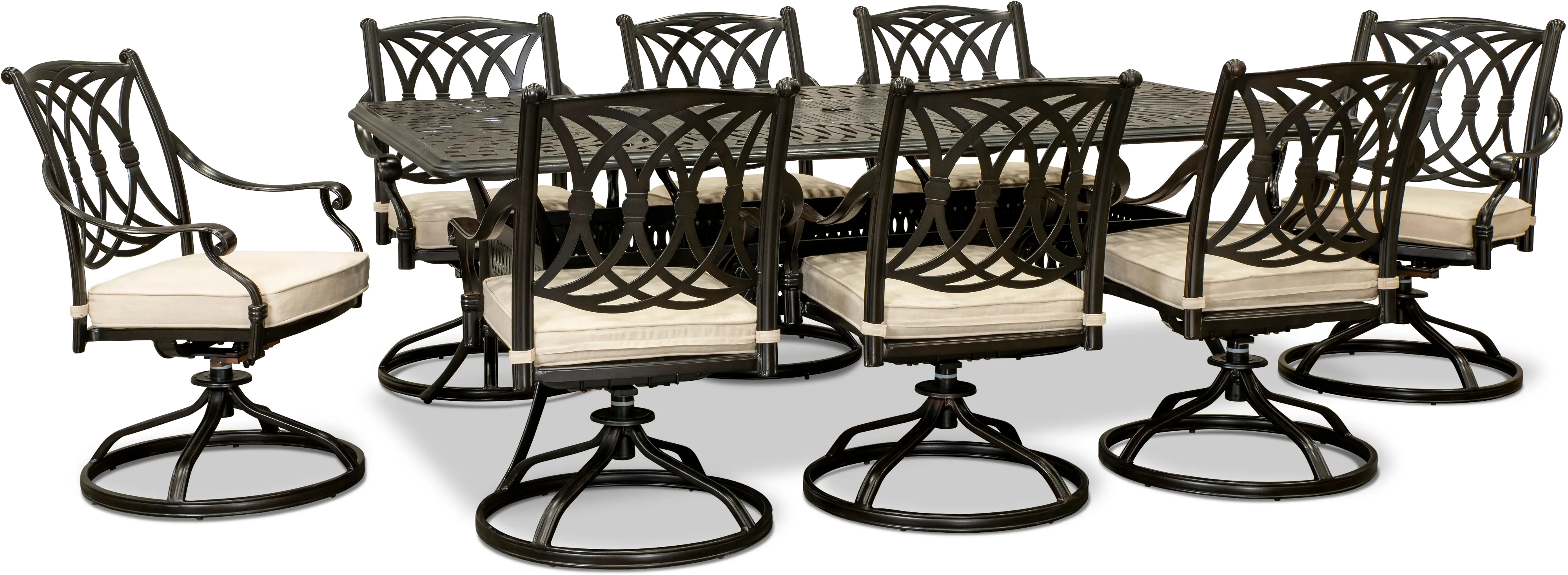 Montreal 9 Piece Swivel Chair Outdoor Dining Set