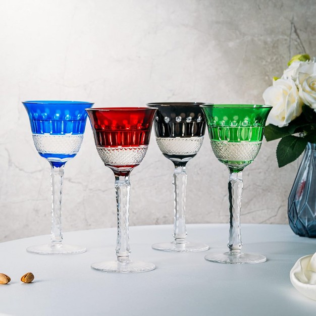 The Wine Savant Venetian Italian Colored Wine Glasses Beautiful Colored Design amp Perfect For All Celebrations 4 Pk