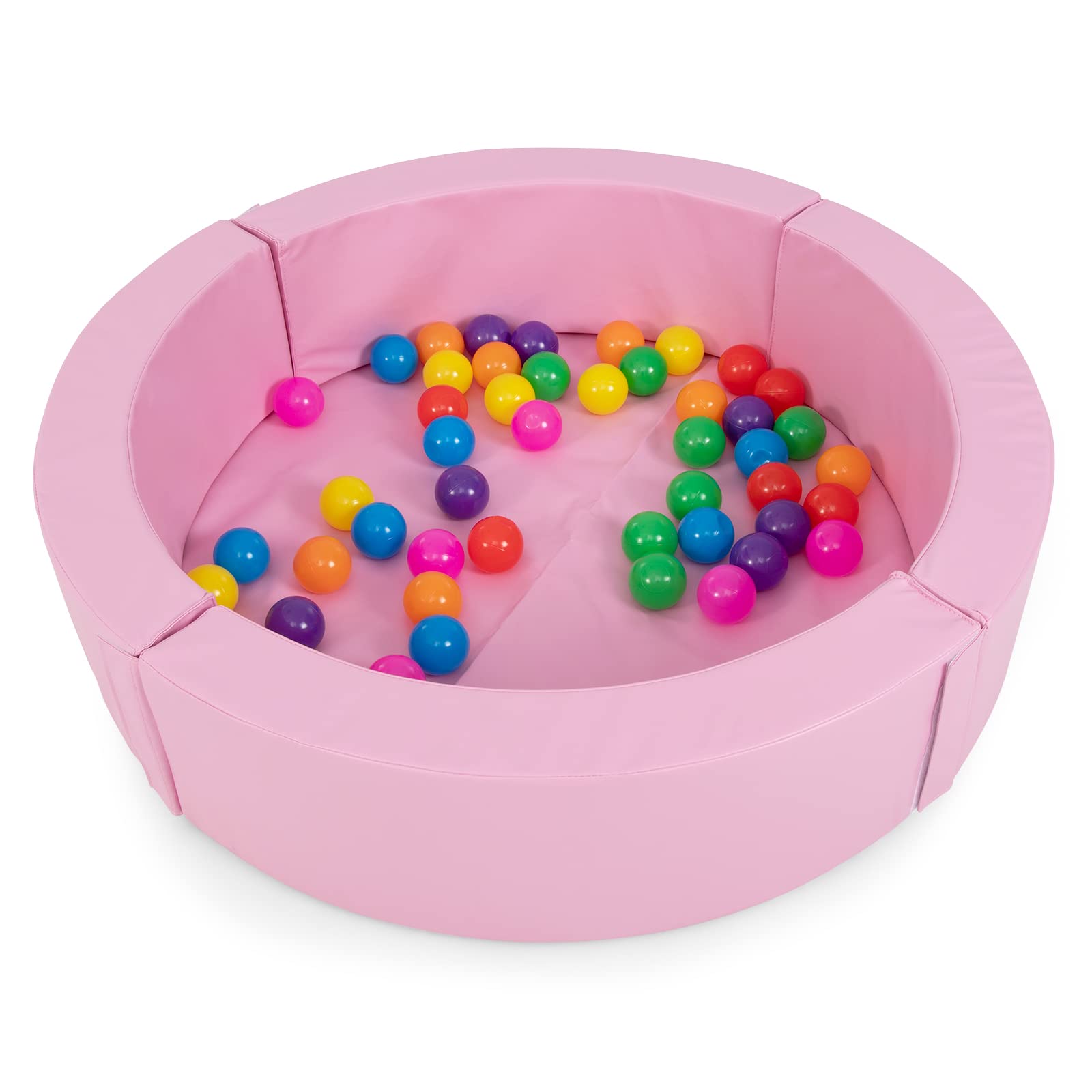 Costzon Foam Ball Pit, 44.5in Soft Round Ball Pool for Babies and Toddlers w/ 50 PCS Ocean Balls