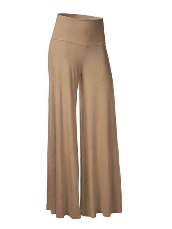 Casual Solid Color Wide Leg Pants