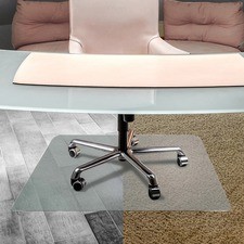 Cleartex UnoMat Hard Floor/Very Low Pile Chair Mat - Floor， Hard Floor - 53 Length x 48 Width x 74.8 mil Thickness - Polycarbonate - Clear - FLR1213420ERA