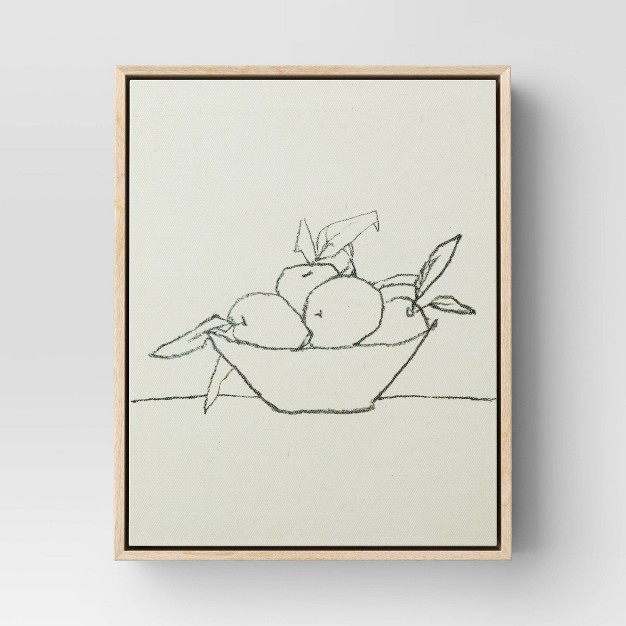 X 10 quot Fruit Bowl Framed Wall Canvas Tan