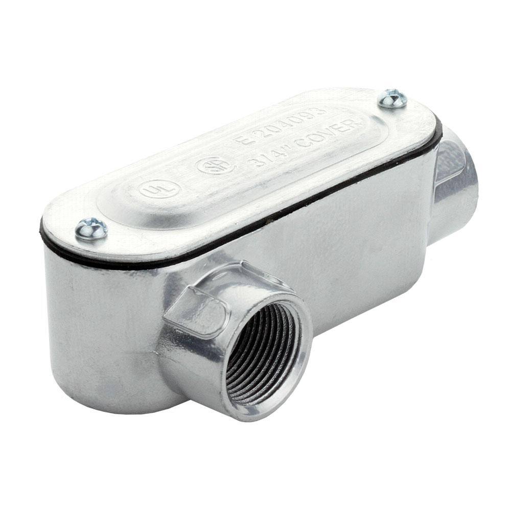 Commercial Electric 34 in. Rigid Metal Conduit (RMC) Threaded Conduit Body with Stamped Cover (Type LR) FRBRA-75-1