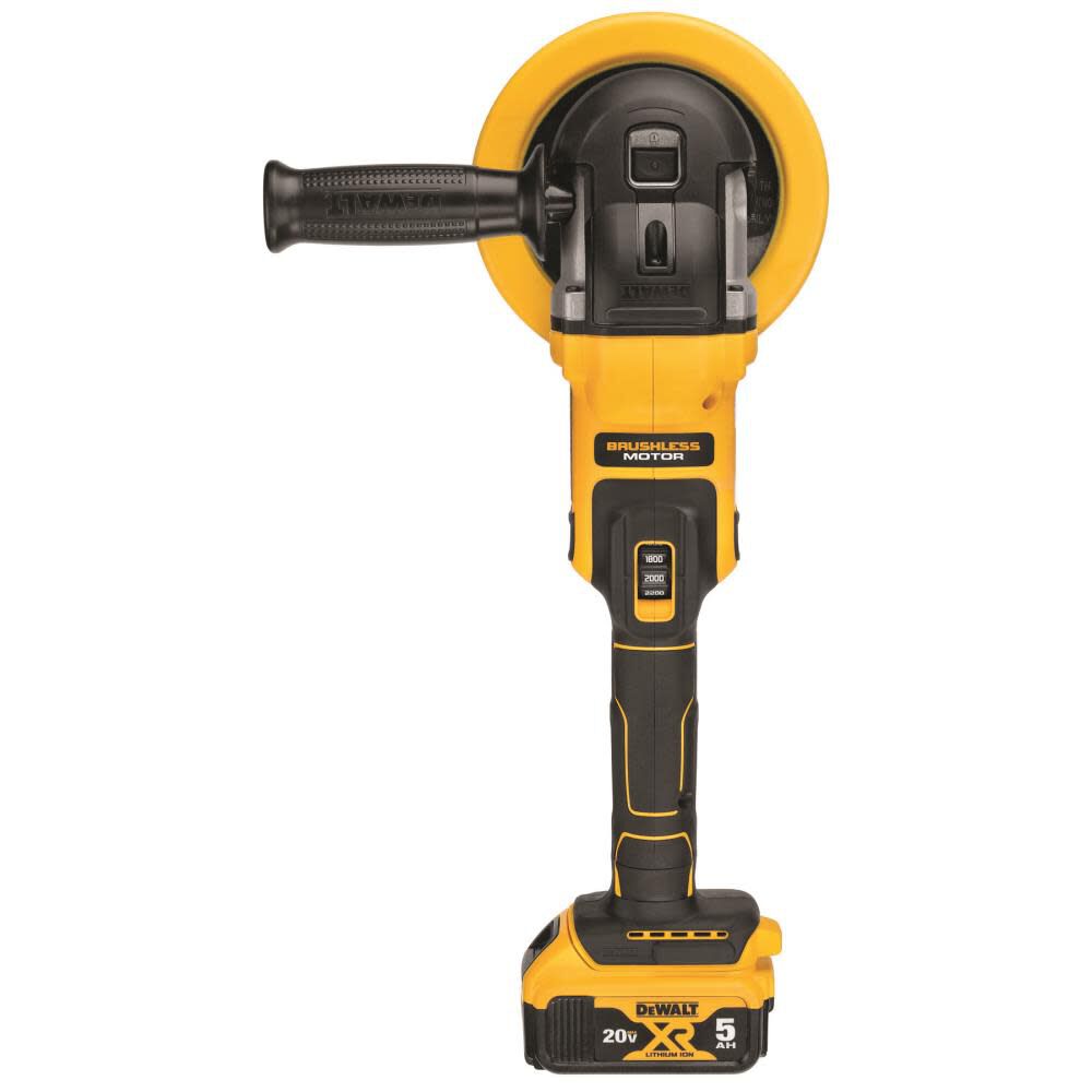 DEWALT 20V MAX* XR 7 in (180mm) Cordless Variable Speed Rotary Polisher Kit DCM849P2 from DEWALT