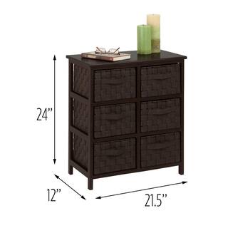 Honey-Can-Do 24.2 in. H x 11.93 in. W x 21.54 in. D Brown Wood 6-Cube Organizer TBL-03759