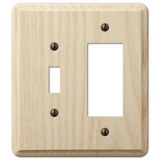 AMERELLE Contemporary 2 Gang 1-Toggle and 1-Rocker Wood Wall Plate - Unfinished Ash 401TR