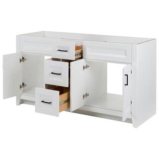 Home Decorators Collection Ridge 60 in. W x 21.6 in. D x 34 in. H Bath Vanity Cabinet without Top in White RG60-WH