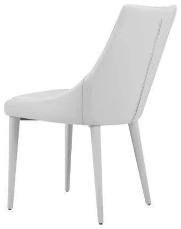 Rosalyn Modern White Leatherette Dining Chair  Set of 2   Midcentury   Dining Chairs   by Rustic Home Furniture Deco  Houzz