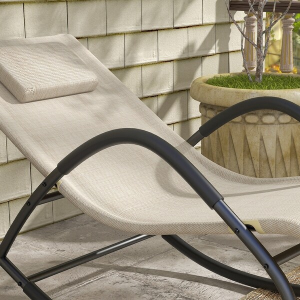 Outsunny Rocking Chair，Zero Gravity Patio Chaise Sun Lounger，Outdoor Rocker，UV Water Resistant