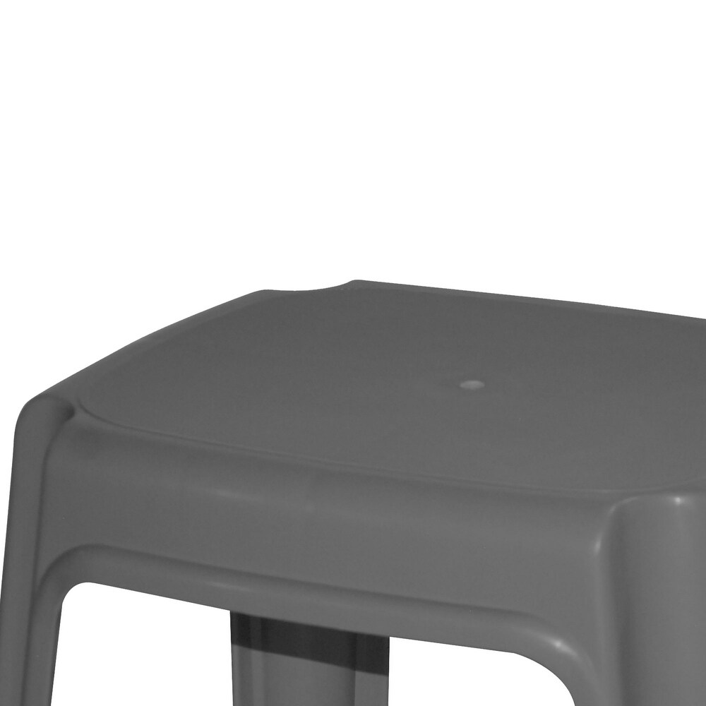 Gracious Living 9.5 Inch Sturdy Non Slip Plastic Single Level Step Stool  Grey   14.50 x 12 x 9.50 inches