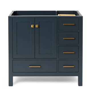 ARIEL Cambridge 36 in. W x 21.5 in. D Vanity Cabinet Only in Midnight Blue A037S-L-BC-MNB