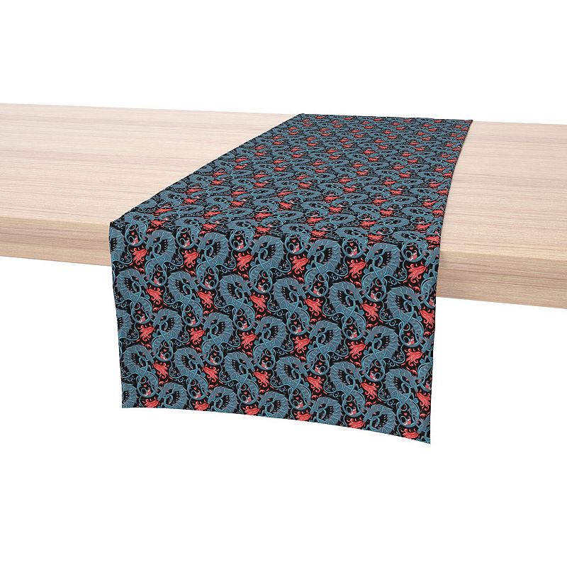 Table Runner， 100% Cotton， 16x108， Floral 30