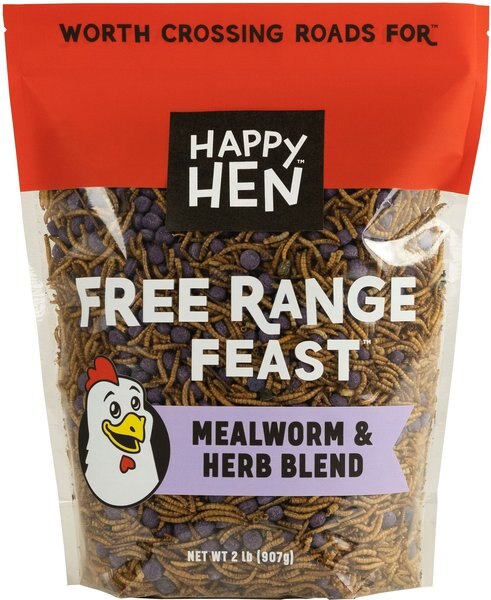 Happy Hen Treats Free Range Feast Mealworm and Herb Blend Chicken Treats