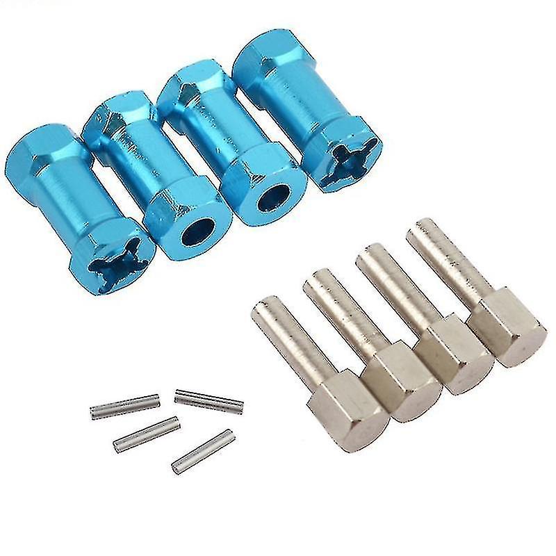 4pcs Aluminum Rc Car 12mm Hex Wheel Hub Drive Adaptor ，blue 25mm