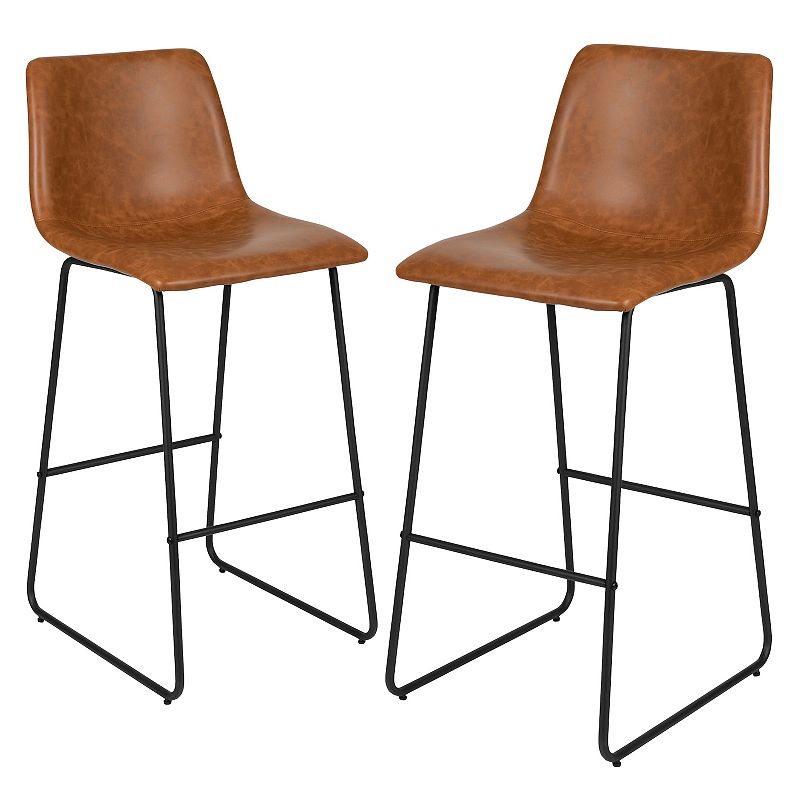 Flash Furniture Faux Leather Bar Stool 2-piece Set