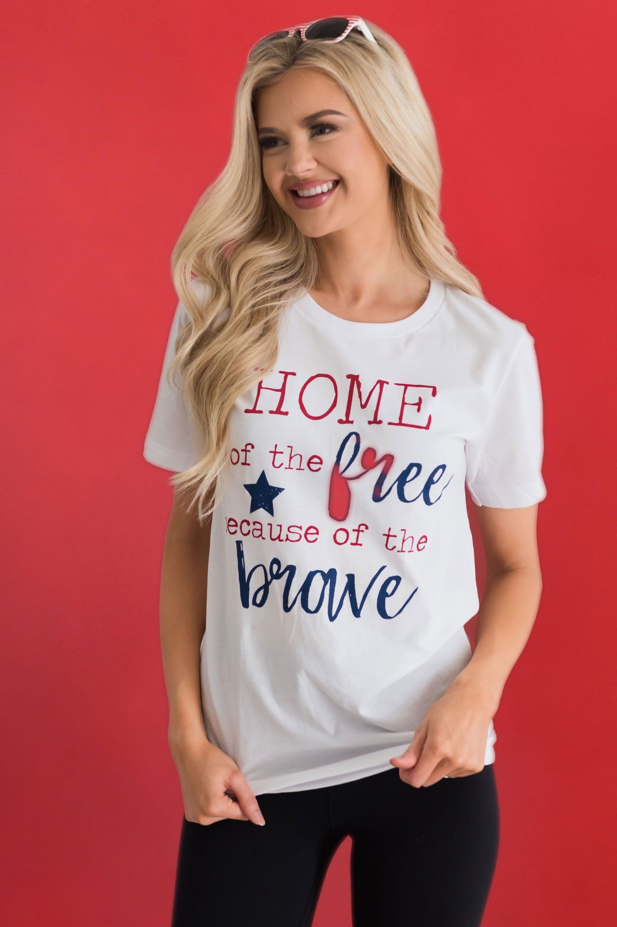 Home of the Free Because of the Brave Graphic Tee