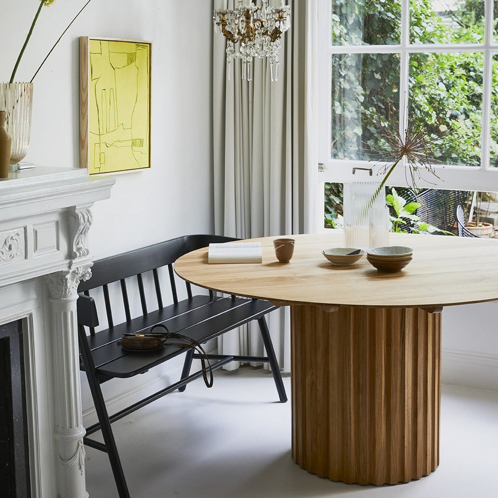 Pillar dining table - teak wood