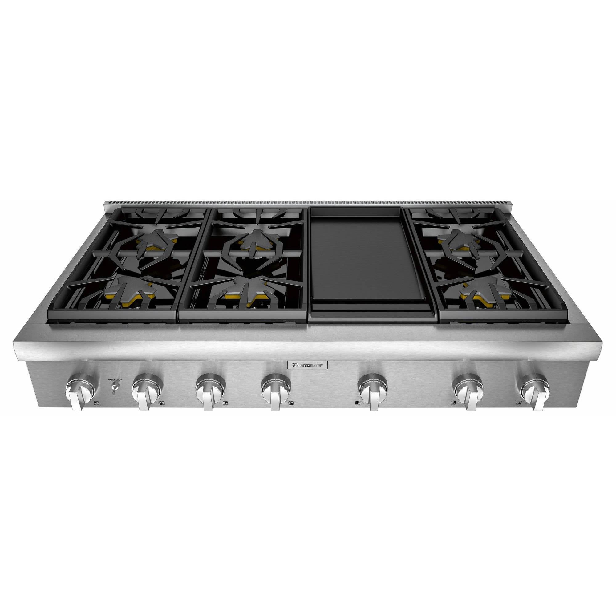 Thermador 48-inch Built-in Gas Rangetop with Griddle PCG486WD