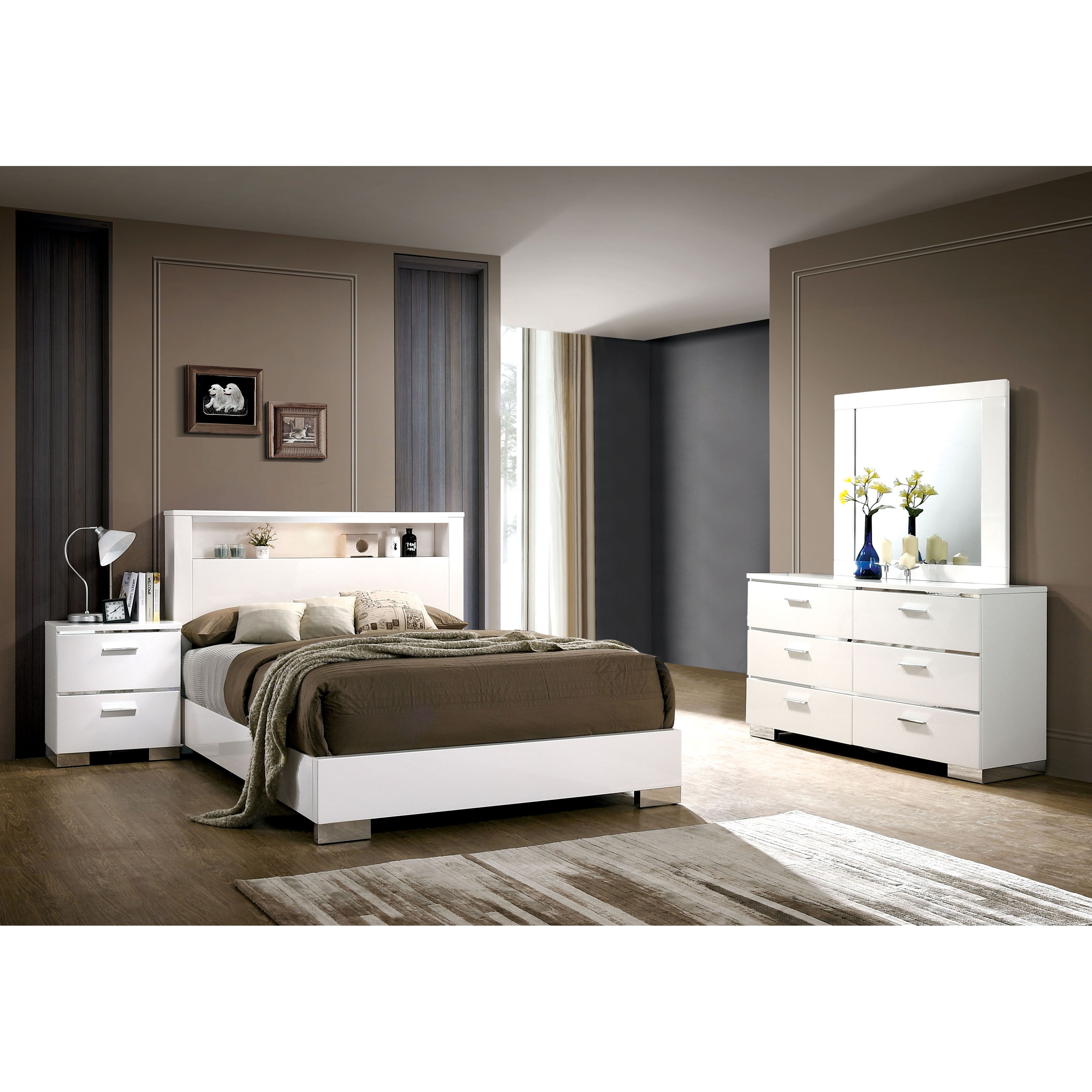 Furniture of America Elysee Contemporary Queen 3-piece Bedroom Set - - 30342075