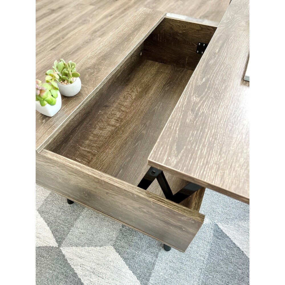 Cooper Rustic Mid Century Modern Lift top Coffee Table