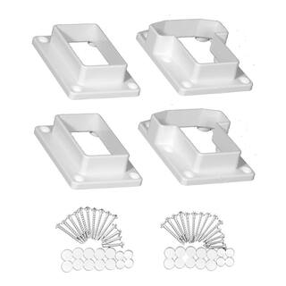 Weatherables Riviera White Straight Railing Bracket Kit (4-Piece) AWBR-CVSTRGHTKIT-TRAIL