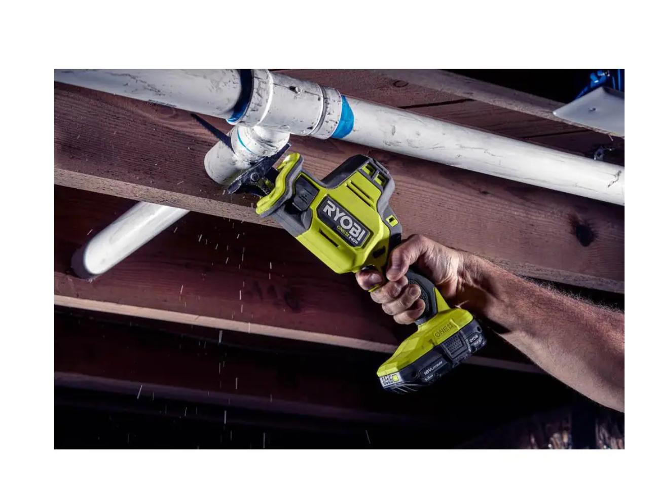 RYOBI PSBID01K-PSBRS01B ONE+ HP 18V Brushless Cordless Compact 1/4 in. Impact Driver and One-Handed Recip Saw Kit with (2) Batteries， Charger