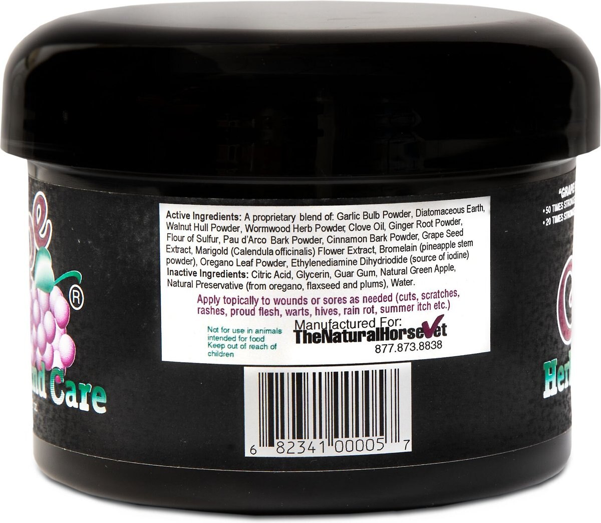 Natural Horse Vet Multi-Species Grape Balm Herbal Wound Healer， 8-oz jar