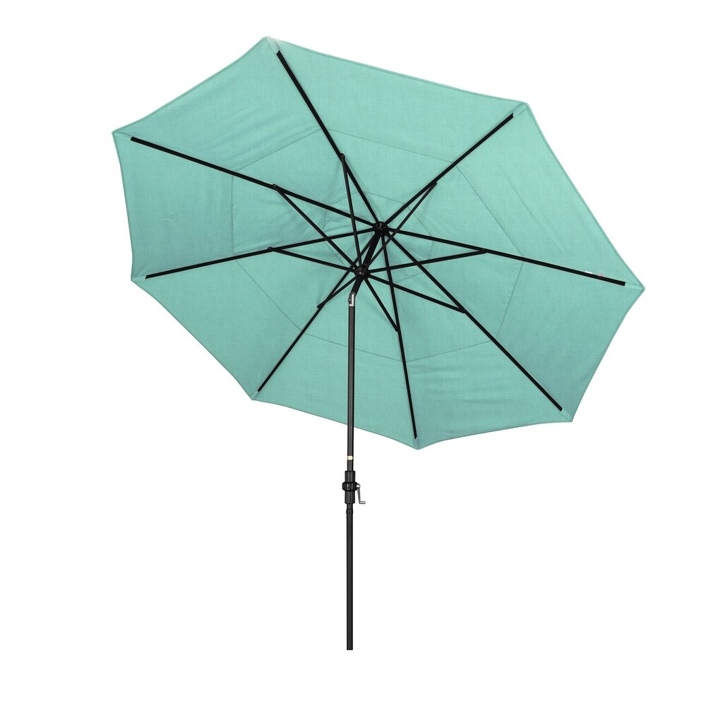 California Umbrella 11 Foot Round Aluminum  Crank Open Collar Tilt Patio Umbrella  Sunbrella Fabric